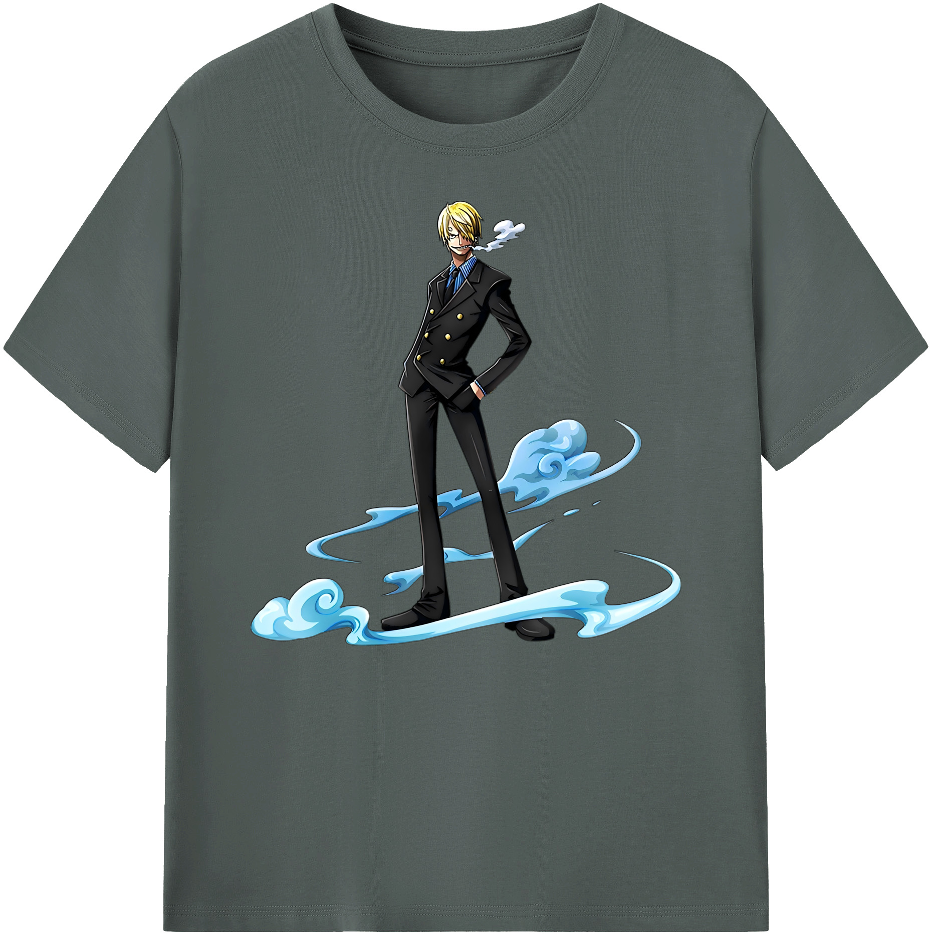 （画像用） ワンピース サンジ ONE PIECE Sanji 綿100％ メンズ半袖Tシャツ｜肌触りやわらか＆通気性